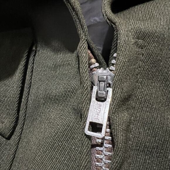 VTG 50s Gregory Forest Service Zip Up Jacket Cropped Gabardine Green Patched 38r - Picture 5 of 7